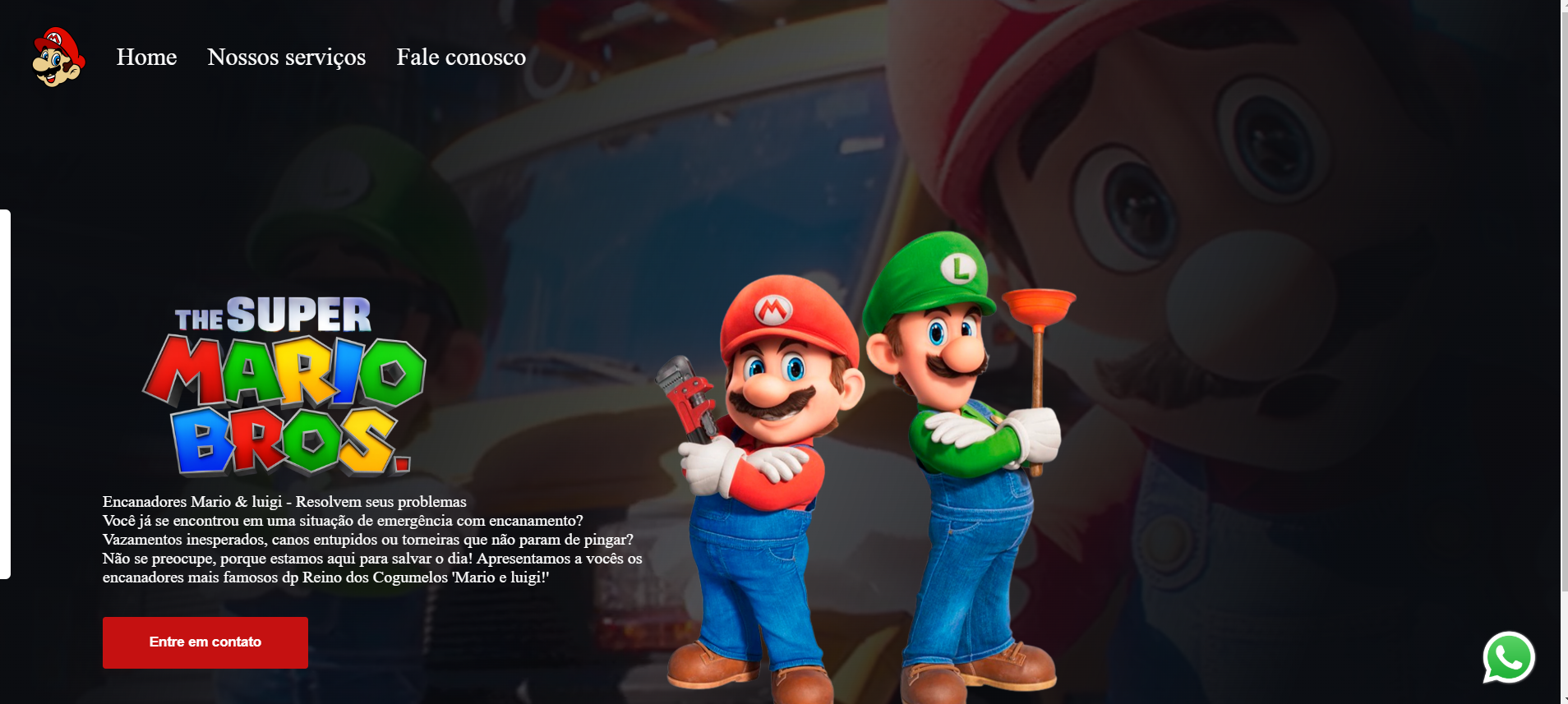 Landing Page Mario Boss